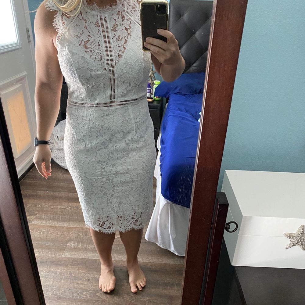 White lace sheath dress - Picture 1 of 2